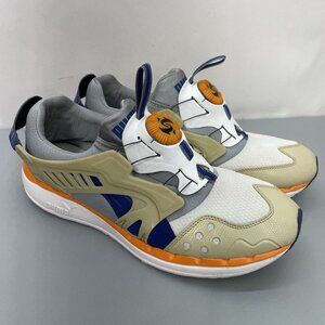 Puma Disk System Sneakers Shoes Athletic Training Tan Gray Mens 12